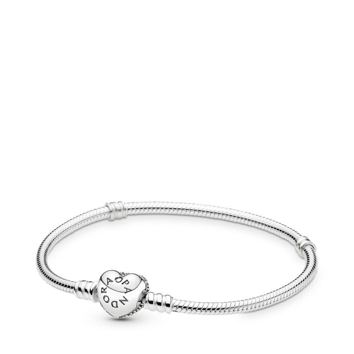 Pandora Pavé Kalp Klipsli Bileklik 590727CZ-22cm - 4