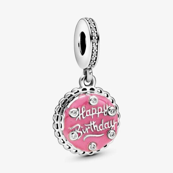 Pandora Pembe Doğum Günü Pastası Sallantılı Charm 798888C01 - 1
