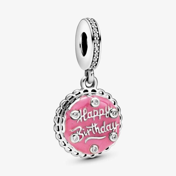 Pandora Pembe Doğum Günü Pastası Sallantılı Charm 798888C01 - 1