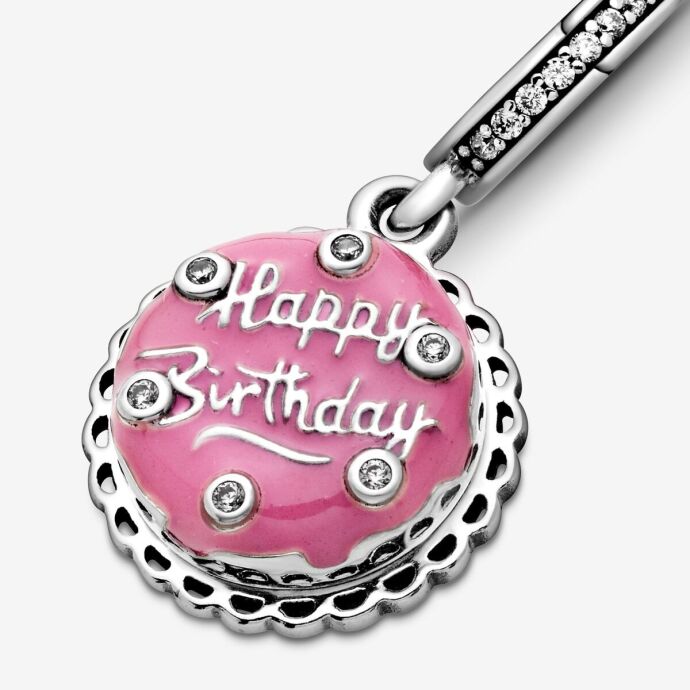 Pandora Pembe Doğum Günü Pastası Sallantılı Charm 798888C01 - 4