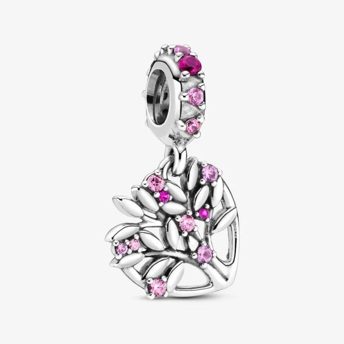 Pandora Pembe Kalp Aile Ağacı Sallantılı Charm 799153C01 - 1