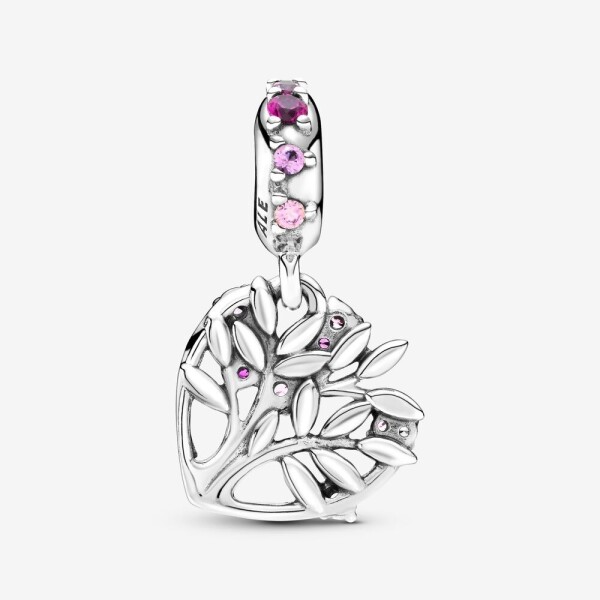 Pandora Pembe Kalp Aile Ağacı Sallantılı Charm 799153C01 - 2