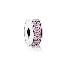 Pandora Pembe Pavé Klips Charm 791817PCZ - 1