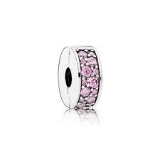 Pandora Pembe Pavé Klips Charm 791817PCZ - 1