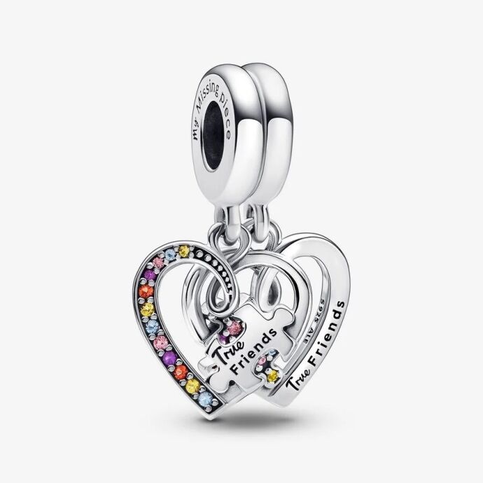 Pandora Puzzle Parçası ve Kalpli Arkadaşlık Sallantılı Charm 792239C01 - 1