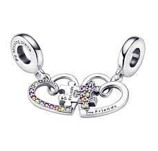 Pandora Puzzle Parçası ve Kalpli Arkadaşlık Sallantılı Charm 792239C01 - 4