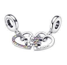 Pandora Puzzle Parçası ve Kalpli Arkadaşlık Sallantılı Charm 792239C01 - 4