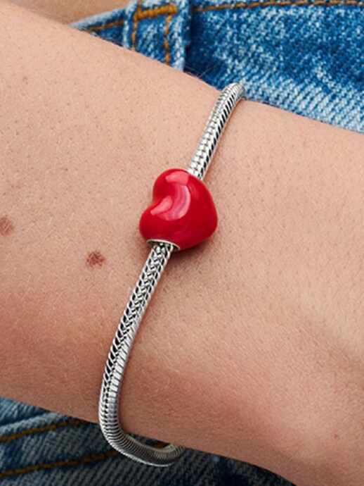 Pandora Renk Değiştiren Gizli Mesaj Kalp Charm 925 ayar gümüş - 5