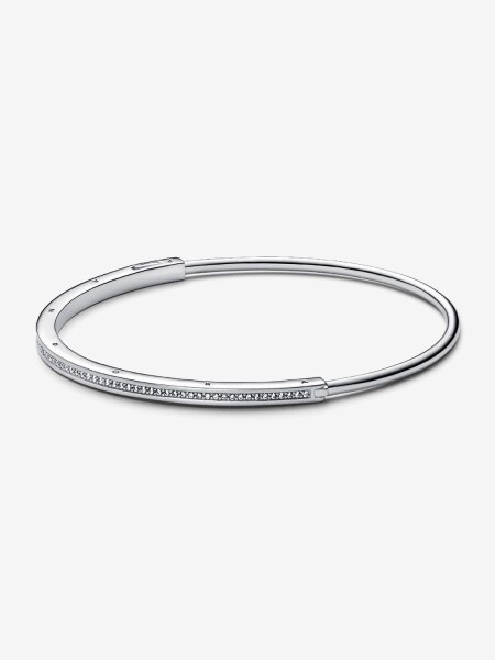 Pandora Signature I-D Pavé Bilezik 925 ayar gümüş 592313C01-17.5 cm - 1