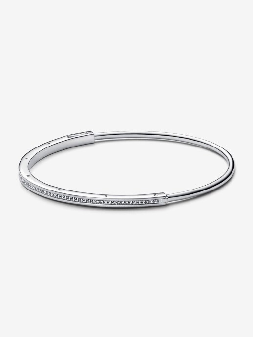 Pandora Signature I-D Pavé Bilezik 925 ayar gümüş 592313C01-17.5 cm - 1