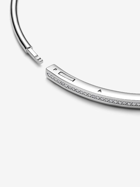 Pandora Signature I-D Pavé Bilezik 925 ayar gümüş 592313C01-17.5 cm - 2