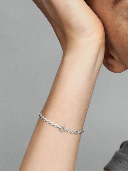 Pandora Signature Pavé Kalın Zincirli Bileklik 925 ayar gümüş - 3