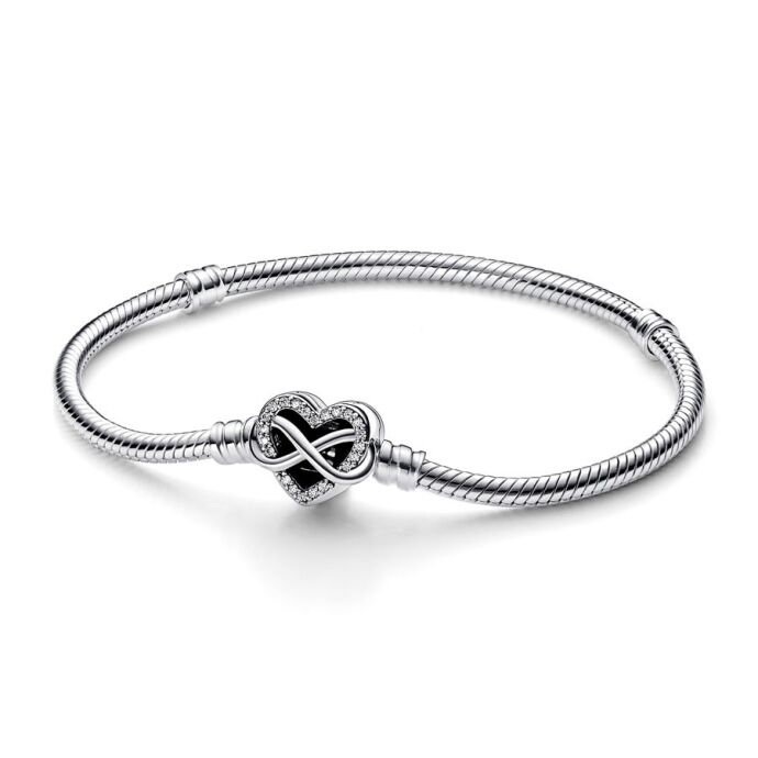Pandora Sonsuz Kalp Klipsli Yılan Zincir 592645C01-19cm - 1