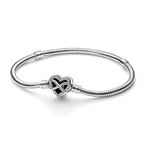 Pandora Sonsuz Kalp Klipsli Yılan Zincir 592645C01-20cm - 1
