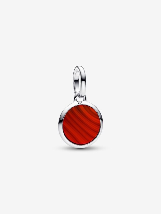 Pandora Yazı İşlenebilir Kırmızı Murano Mini Madalyon Charm 925 ayar gümüş - 1