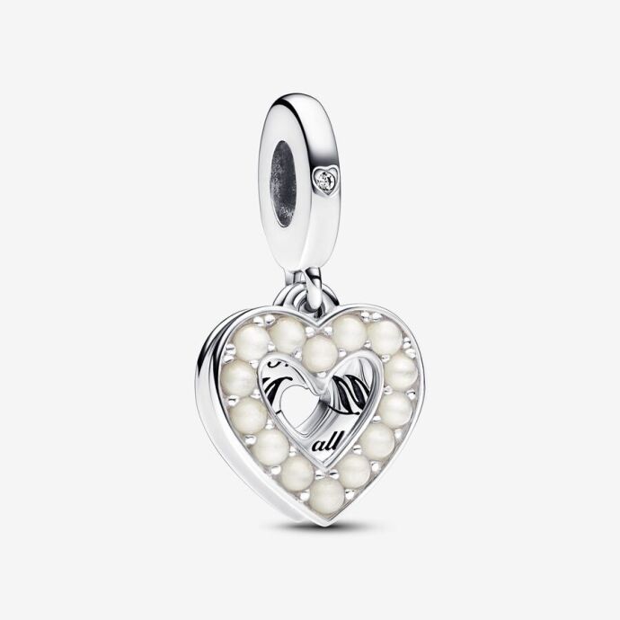 Pandora Sedefli Beyaz Kalp Çift Sallantılı Charm 792649C01 - 3