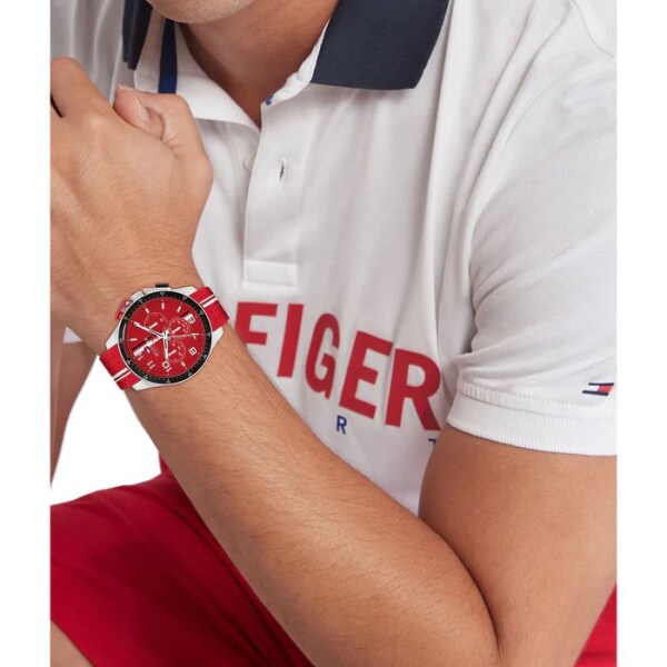 Tommy Hilfiger Red Silicone Chronograph Men's Watch - th1792170 - 3
